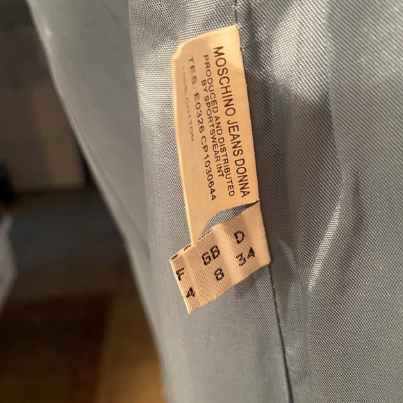 MOSCHINO FLORAL LIGHT BLUE COAT - Picture 8 of 11